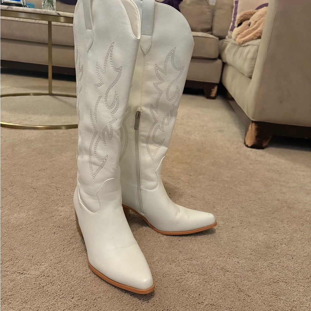 White Western Boots